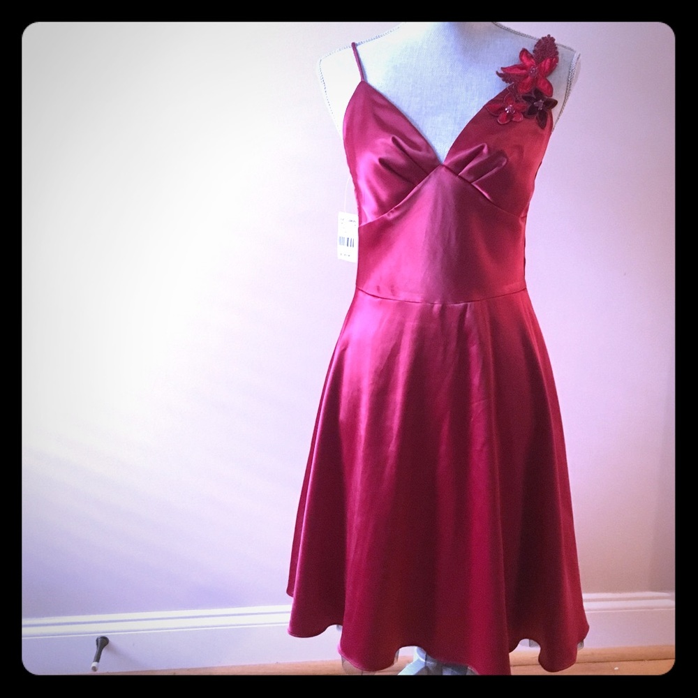 Georgiou satin red evening dress, nwt
